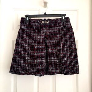 Wrapper Skirt Made in USA Pockets Metallic Chain Accent Back Zipper